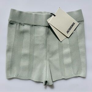 Jacquemus Le Short Basgia Knit Shorts in Pale Blue